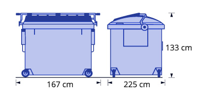 Rolcontainer 2500 liter formaten