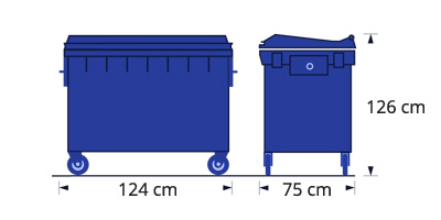 Rolcontainer 750 liter formaten